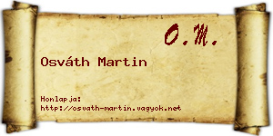 Osváth Martin névjegykártya