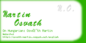 martin osvath business card